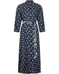 Max Mara - Long Silk Dress With Polka Dots - Lyst