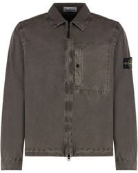 Stone Island - Giacca in cotone con chiusura a zip - Lyst