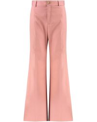 Chloé - High-Waist Wide-Leg Trousers - Lyst