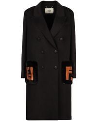 Fendi - Double-Breasted Wool Coat - Lyst