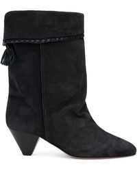 Isabel Marant - Style Cone-Heel Ankle Boots With Rolled Finish - Lyst