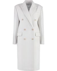 Calvin Klein - Double-Breasted Wool Coat - Lyst