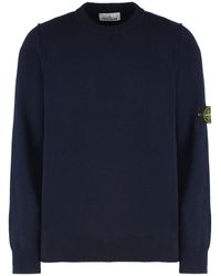 Stone Island - Wool-Blend Crew-Neck Sweater - Lyst