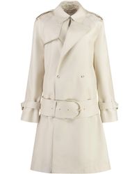 Burberry - Silk Blend Trench Coat - Lyst