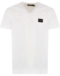 Dolce & Gabbana - T-Shirt With Logo Plaque - Lyst