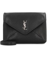 Saint Laurent - Envelope Leather Messenger Bag - Lyst