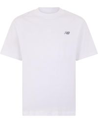 New Balance - Cotton T-Shirt With Logo - Lyst