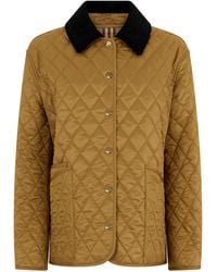Burberry - Quilted Jacket With Contrast Collar - Lyst