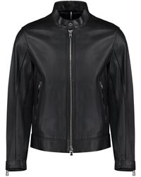 BOSS - Leather Jacket - Lyst