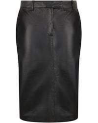 GIUSEPPE DI MORABITO - Leather Midi Skirt - Lyst
