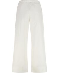 Max Mara - Argento Poplin Cotton Trousers - Lyst
