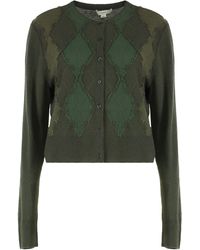 Vince - Cardigan in misto lana Argyle - Lyst