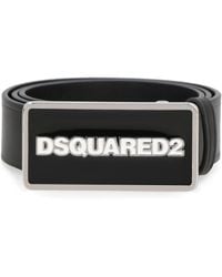 DSquared² - Cintura in pelle con fibbia logata - Lyst