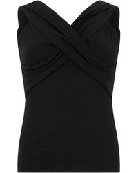 Emporio Armani - Sleeveless Top With Cross Draping - Lyst