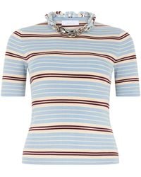 Rabanne - Ribbed T-Shirt With Chain - Lyst