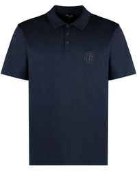 Giorgio Armani - Short Sleeve Cotton Polo Shirt - Lyst