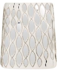 Des Phemmes - Short Skirt With Mirrors And Rhinestones - Lyst