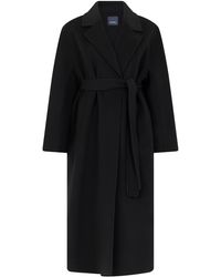 Max Mara - Long Coat With Belt - Lyst