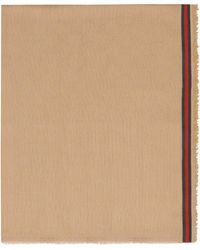 Gucci - Cotton-Silk Blend Scarf With Fringed Edges - Lyst