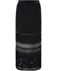 Pinko - Crespo Crochet Knit Skirt - Lyst