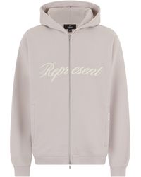 Represent - Felpa Script Logo Zip con cappuccio - Lyst