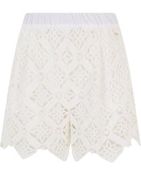 Herno - Crochet Shorts With Lace Effect - Lyst