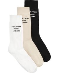 Drole de Monsieur - Slogan Set Of Three Socks - Lyst