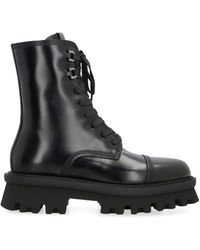 Ferragamo - Leather Combat Boots - Lyst