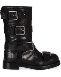 Dolce & Gabbana - Leather Boots With Straps - Lyst