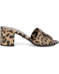 Dolce & Gabbana - Leopard Print High Heel Sandals - Lyst