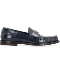 Dolce & Gabbana - Dolce & Gabbana Logo Detail Leather Loafers - Lyst