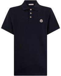 Moncler - Cotton Polo With Short Sleeves - Lyst