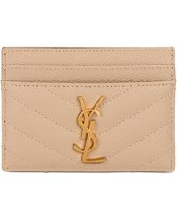 Saint Laurent - Card Holder Matelassé Leather Calf Skin Wallets & Purses - Lyst