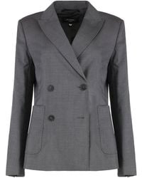 Weekend by Maxmara - Double-Breasted Virgin Wool Jacket - Lyst