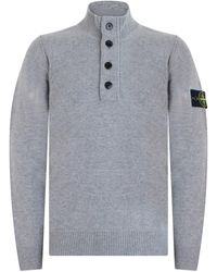 Stone Island - Maglione a collo alto in lana vergine - Lyst