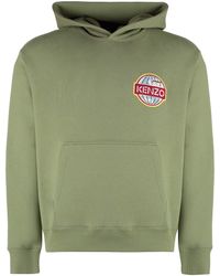 KENZO - Felpa in cotone con cappuccio - Lyst