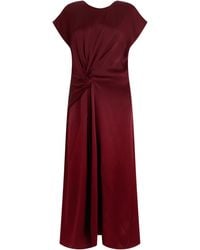 Victoria Beckham - Midi Dress Aria With Draping - Lyst