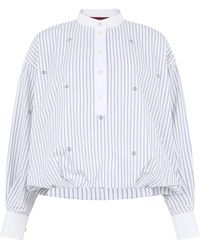 Gucci - Cotton Striped Blouse With Embroidery - Lyst