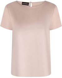 Emporio Armani - Silk Satin T-Shirt - Lyst