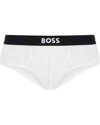 BOSS - Set Of Three Cotton Briefs With Logoed Elastic Band - Lyst
