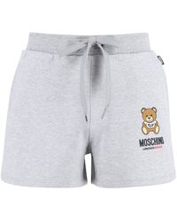 Moschino Shorts in felpa con logo - Grigio