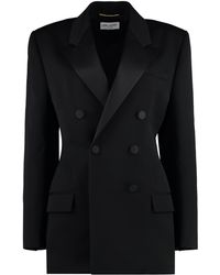 Saint Laurent - Giacca doppiopetto in lana - Lyst