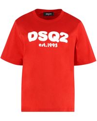 DSquared² - Short Sleeve Printed Cotton T-shirt - Lyst