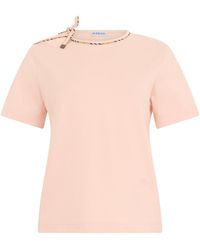 Burberry - T-Shirt With Tartan Detail - Lyst
