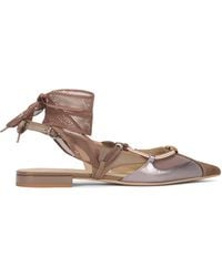 Pinko - Leather Sandal And Mesh Details - Lyst