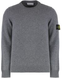 Stone Island - Wool-Blend Crew-Neck Sweater - Lyst