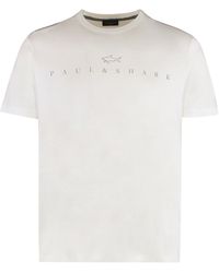 Paul & Shark - T-shirt In Cotton Jersey With Logo Print - Lyst
