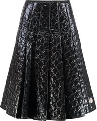 Moncler - Gonna Midi Padded With Quilted Checkered Pattern - Lyst