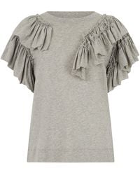 Dries Van Noten - Cotton T-Shirt With Ruffles - Lyst