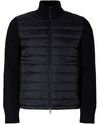 Moncler - Cardigan With Padded Front Panel - Lyst